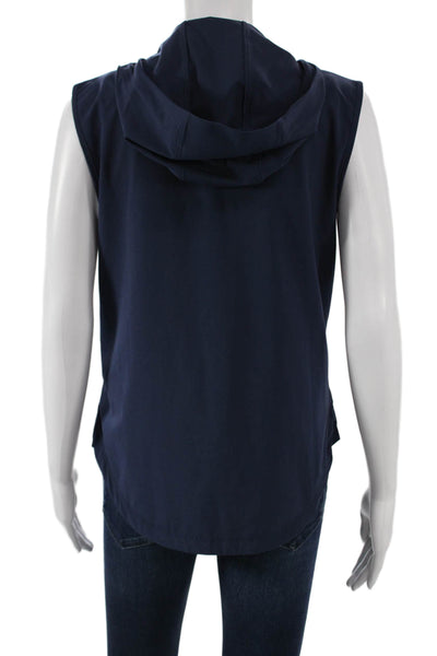 Peter Millar Womens Blue Sleeveless Zip Vest Polyester Spandex Size S