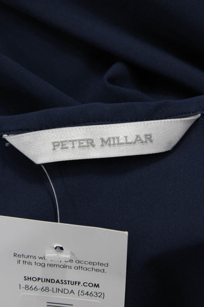 Peter Millar Womens Blue Sleeveless Zip Vest Polyester Spandex Size S