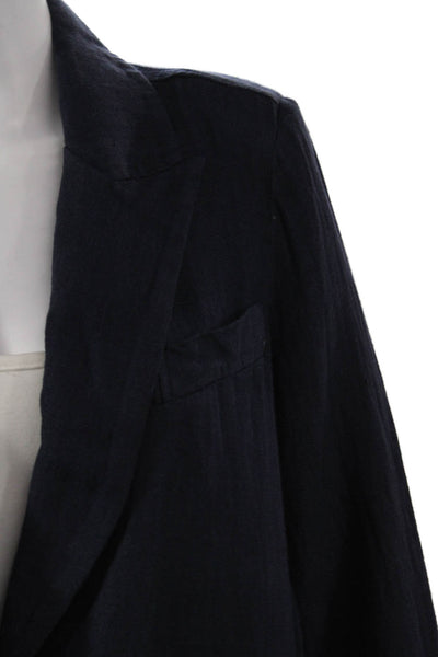 Sundance Womens Linen Blue Long Sleeve Jacket Solid Size S