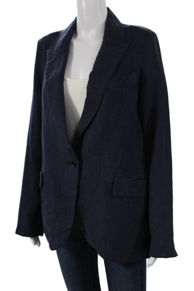 Sundance Womens Linen Blue Long Sleeve Jacket Solid Size S