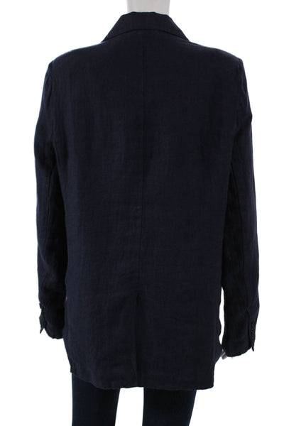 Sundance Womens Linen Blue Long Sleeve Jacket Solid Size S