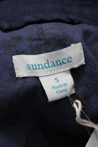 Sundance Womens Linen Blue Long Sleeve Jacket Solid Size S
