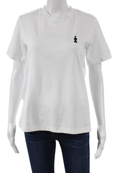 MM. La Fleur Womens Pima Cotton Crew Neck Short Sleeve T-Shirt White Size M