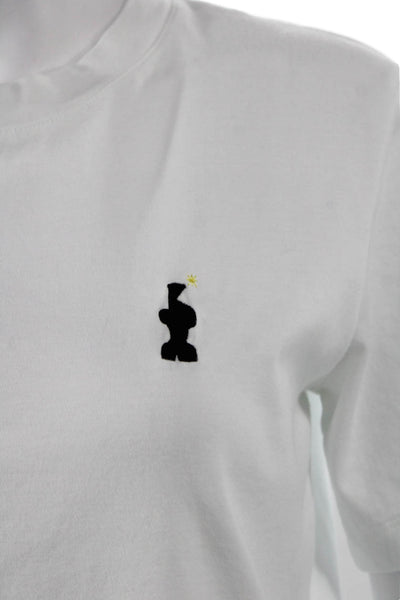 MM. La Fleur Womens Pima Cotton Crew Neck Short Sleeve T-Shirt White Size M