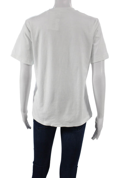 MM. La Fleur Womens Pima Cotton Crew Neck Short Sleeve T-Shirt White Size M