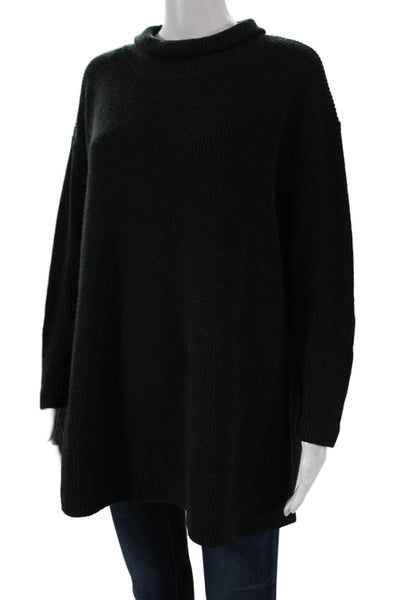 Eileen Fisher Womens Merino High Neck Tunic Petites Green Long Sleeve Size S