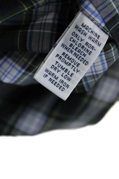 Ralph Lauren Mens Plaid Custom Fit Long Sleeve Button Down Shirt Green Size M