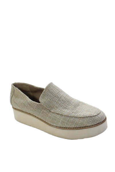 Vince Womens Zeta Platform Slip-On Casual Loafers Beige Size 8