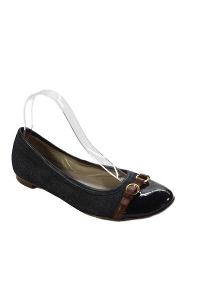 AGL Attilio Giusti Leombruni Womens Monika Cap Toe Denim Flats Blue Size 9