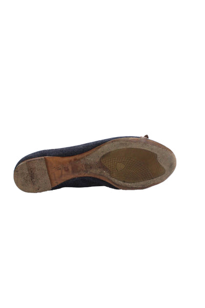 AGL Attilio Giusti Leombruni Womens Monika Cap Toe Denim Flats Blue Size 9