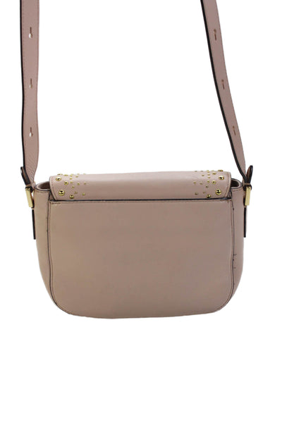 Cole Haan Womens Leather Marli Studded Mini Saddle Handbag Pink