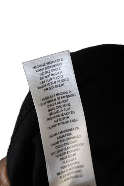 Frame Women Black Crew Neck Short Sleeve T-Shirt Organic Cotton Petites Size S