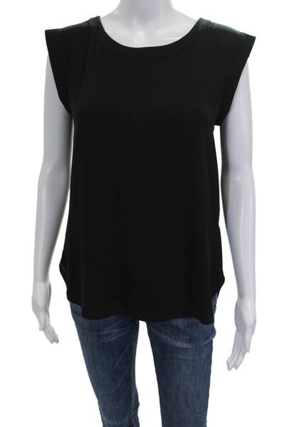 J Crew Womens Black Sleeveless Basic Tank Round Neck Polyester Size 0