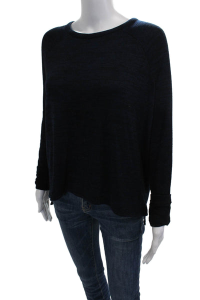 Rag & Bone Jean Women Basic Crew Neck Long Sleeve Blue T-Shirt Size XS