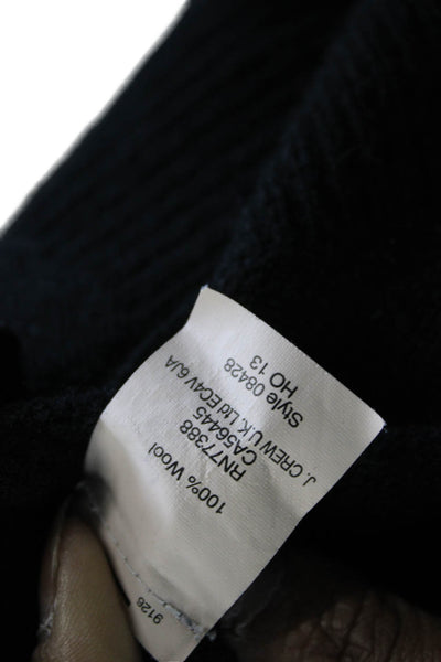 J Crew Womens Black Wool Crew Neck Pullover Sweater Long Sleeve Size XS