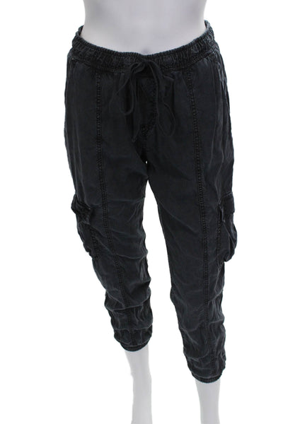 Bella Dahl Womens Gray Tencel-Lyocell Cargo Pants Drawstring Inseam 24 Size S