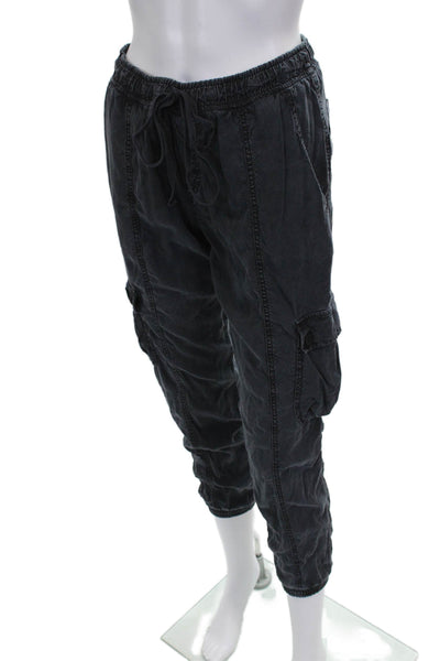 Bella Dahl Womens Gray Tencel-Lyocell Cargo Pants Drawstring Inseam 24 Size S
