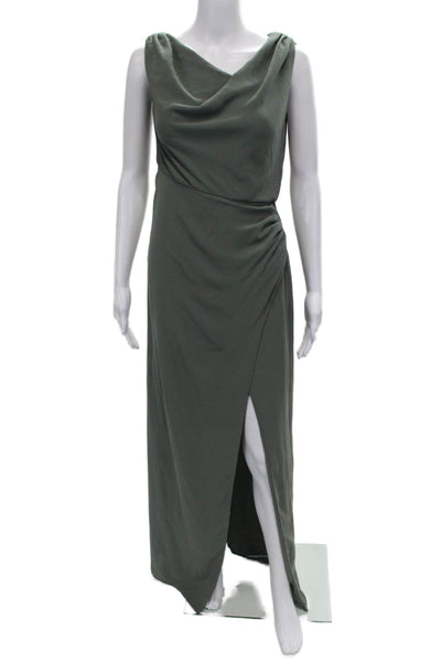 Show Me Your Mumu Women Maxi Dress Green Cowl Neck Sleeveless Size XS