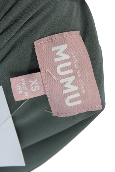 Show Me Your Mumu Women Maxi Dress Green Cowl Neck Sleeveless Size XS