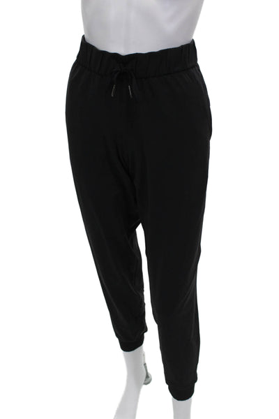 Lululemon Womens Black Nylon Jogger Pants Drawstring Size 4