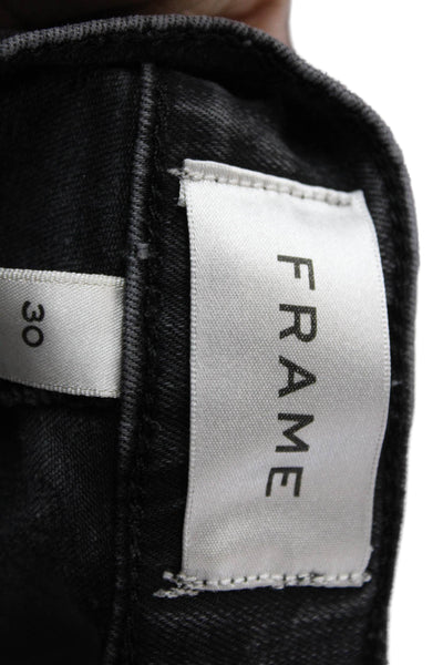 Frame Women Black Mid Rise Straight Jeans Size 30