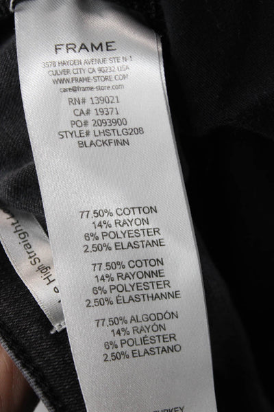 Frame Women Black Mid Rise Straight Jeans Size 30