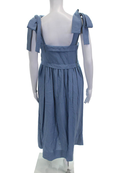See by Chloe Women Sundress Blue Square Neck Viscose Mid-Calf Zip Size 42