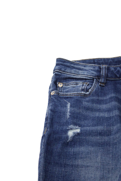 DL1961 Girls Cotton Chloe Skinny Ripped Ankle Jeans Blue Size 16
