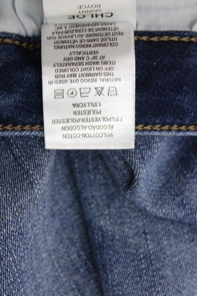 DL1961 Girls Cotton Chloe Skinny Ripped Ankle Jeans Blue Size 16