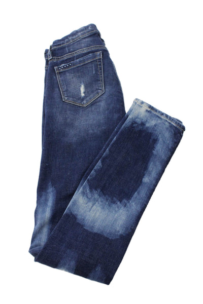 BLANKNYC Girls Cotton Ripped Classic Skinny Ankle Jeans Blue Size 14
