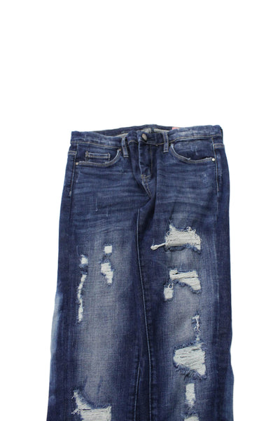 BLANKNYC Girls Cotton Ripped Classic Skinny Ankle Jeans Blue Size 14