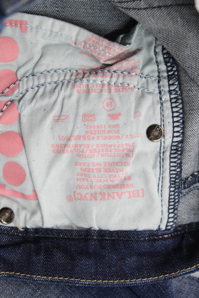 BLANKNYC Girls Cotton Ripped Classic Skinny Ankle Jeans Blue Size 14
