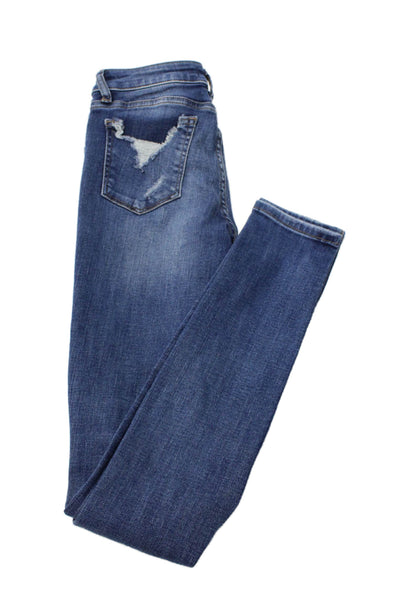 DL1961 Girls Cotton Zippered Mid-Rise Skinny Jeans Blue Size 16