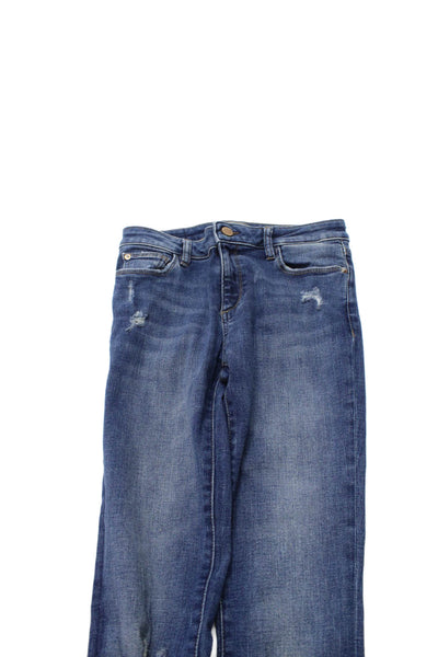 DL1961 Girls Cotton Zippered Mid-Rise Skinny Jeans Blue Size 16