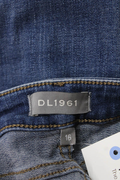 DL1961 Girls Cotton Zippered Mid-Rise Skinny Jeans Blue Size 16