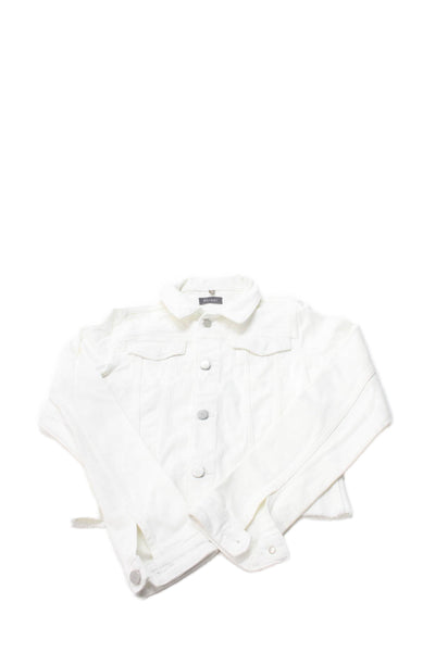 DL1961 Girls Cotton Button-Down Long Sleeve Jean Jacket White Size L