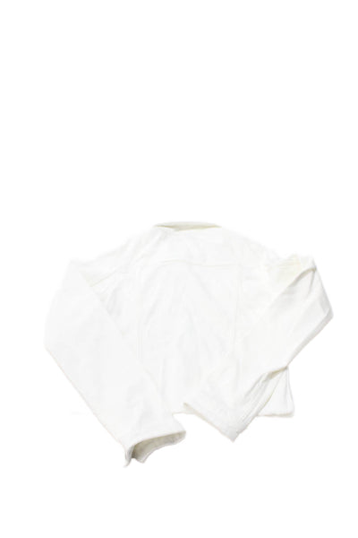 DL1961 Girls Cotton Button-Down Long Sleeve Jean Jacket White Size L