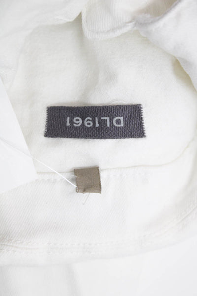 DL1961 Girls Cotton Button-Down Long Sleeve Jean Jacket White Size L