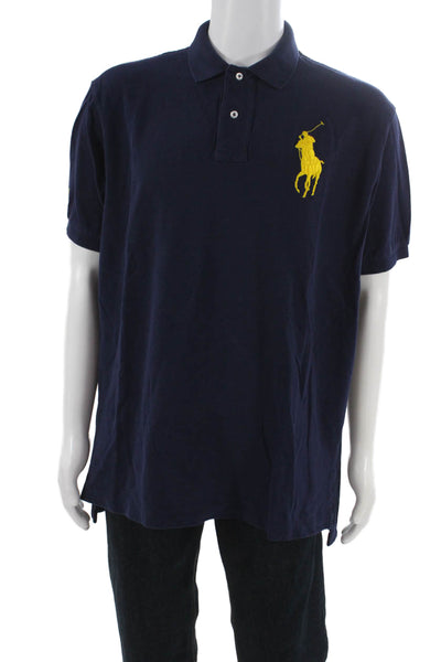 Polo Ralph Lauren Mens Polo Shirt Blue 100% Cotton Collared Size XL