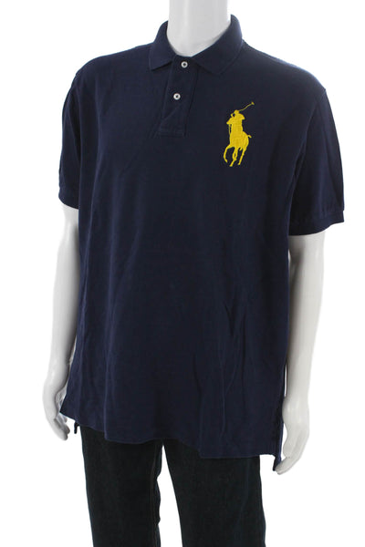 Polo Ralph Lauren Mens Polo Shirt Blue 100% Cotton Collared Size XL