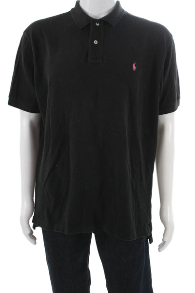 Polo Golf Ralph Lauren Mens Polo T-Shirt Black Cotton Short Sleeve Size XL