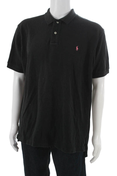 Polo Golf Ralph Lauren Mens Polo T-Shirt Black Cotton Short Sleeve Size XL
