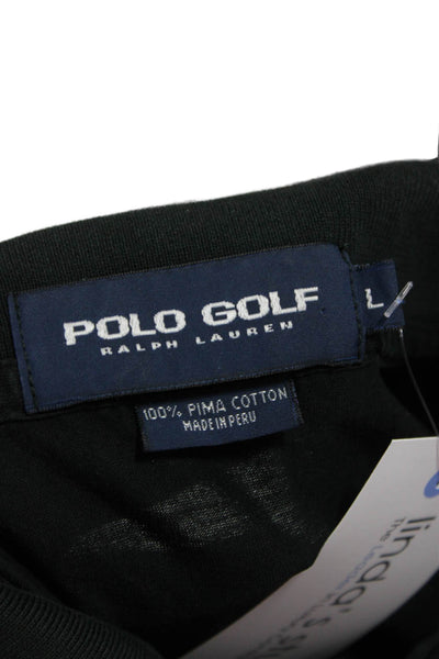 Polo Golf Ralph Lauren Mens Polo T-Shirt Black Pima Cotton Short Sleeve Size L