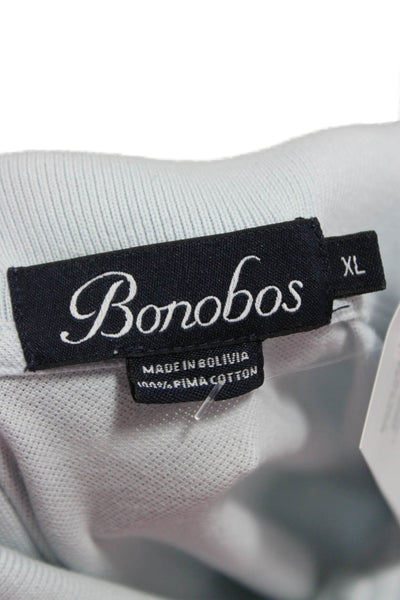 Bonobos Mens Polo T-Shirt Collared Short Sleeve Blue Cotton Size XL