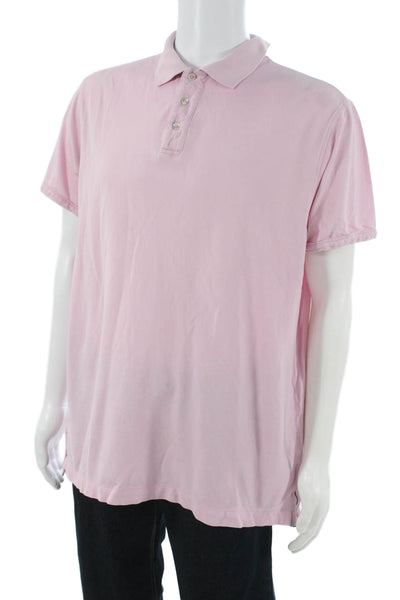 Bonobos Mens Polo T-Shirt Pink Cotton Collared Short Sleeve Size XL