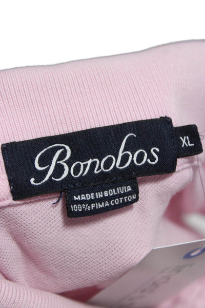 Bonobos Mens Polo T-Shirt Pink Cotton Collared Short Sleeve Size XL