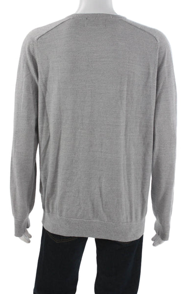 Banana Republic Mens Gray Merino V Neck Pullover Sweater Size XL