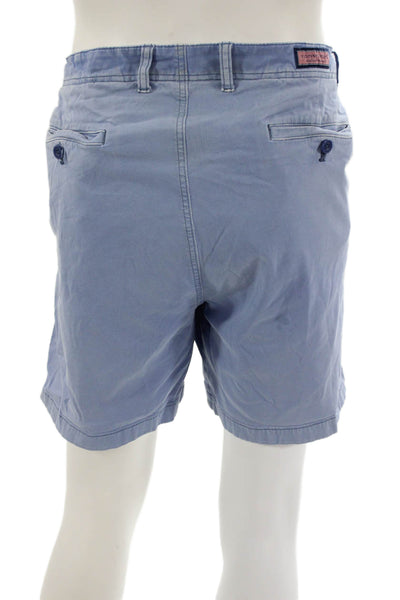 Vineyard Vines Mens Chino Shorts Blue Cotton Solid Button Size 40