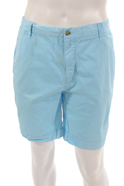 Polo Ralph Lauren Mens Blue Cotton Chino Shorts Button Closure Size 40