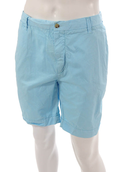 Polo Ralph Lauren Mens Blue Cotton Chino Shorts Button Closure Size 40
